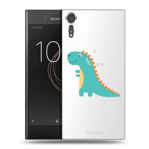 Полупрозрачный дизайнерский пластиковый чехол для Sony Xperia XZs Прозрачные Драконы