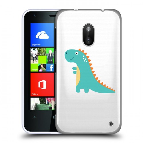 Полупрозрачный дизайнерский пластиковый чехол для Nokia Lumia 620 Прозрачные Драконы