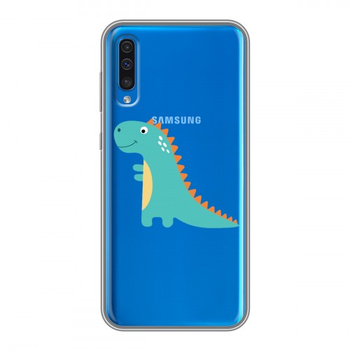 Полупрозрачный дизайнерский силиконовый чехол для Samsung Galaxy A50 Прозрачные Драконы