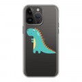 Полупрозрачный дизайнерский силиконовый с усиленными углами чехол для Iphone 14 Pro Max Прозрачные Драконы