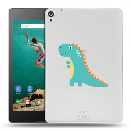 Полупрозрачный дизайнерский пластиковый чехол для Google Nexus 9 Прозрачные Драконы