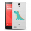 Полупрозрачный дизайнерский пластиковый чехол для Xiaomi RedMi Note Прозрачные Драконы