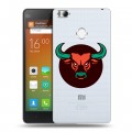 Полупрозрачный дизайнерский пластиковый чехол для Xiaomi Mi4S Прозрачные быки