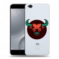 Полупрозрачный дизайнерский пластиковый чехол для Xiaomi Mi5C Прозрачные быки