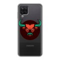 Полупрозрачный дизайнерский силиконовый чехол для Samsung Galaxy A12 Прозрачные быки