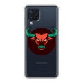 Полупрозрачный дизайнерский пластиковый чехол для Samsung Galaxy A22 Прозрачные быки