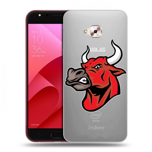 Полупрозрачный дизайнерский пластиковый чехол для ASUS ZenFone 4 Selfie Pro Прозрачные быки