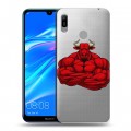 Полупрозрачный дизайнерский пластиковый чехол для Huawei Y6 (2019) Прозрачные быки