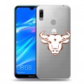 Полупрозрачный дизайнерский пластиковый чехол для Huawei Y6 (2019) Прозрачные быки