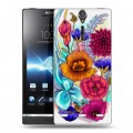 Дизайнерский пластиковый чехол для Sony Xperia S Цветочная акварель