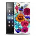 Дизайнерский пластиковый чехол для Sony Xperia acro S Цветочная акварель