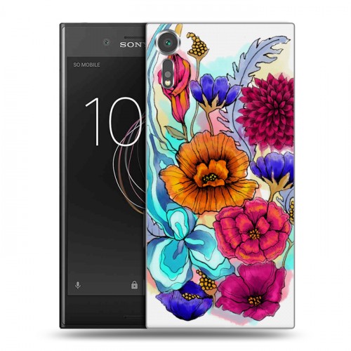 Дизайнерский пластиковый чехол для Sony Xperia XZs Цветочная акварель