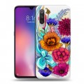 Дизайнерский силиконовый с усиленными углами чехол для Xiaomi Mi9 Цветочная акварель