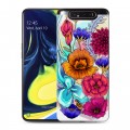 Дизайнерский пластиковый чехол для Samsung Galaxy A80 Цветочная акварель