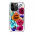 Дизайнерский силиконовый чехол для Iphone 14 Pro Цветочная акварель