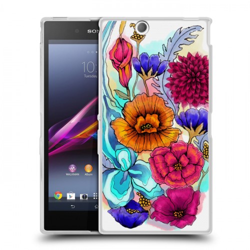 Дизайнерский пластиковый чехол для Sony Xperia Z Ultra  Цветочная акварель