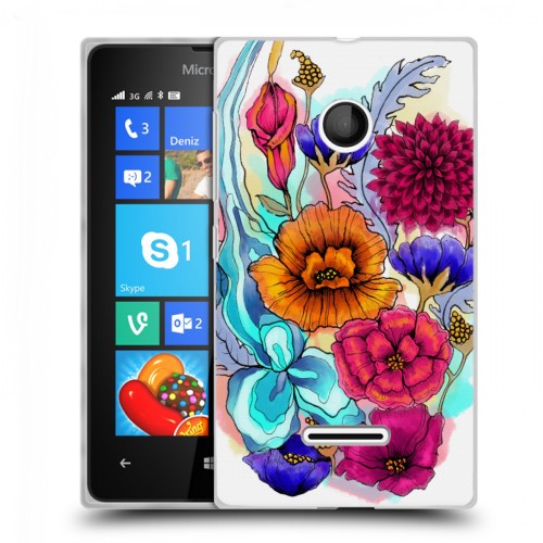 Дизайнерский пластиковый чехол для Microsoft Lumia 435 Цветочная акварель