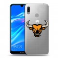 Полупрозрачный дизайнерский пластиковый чехол для Huawei Y6 (2019) Прозрачные быки