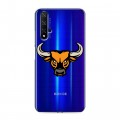 Полупрозрачный дизайнерский пластиковый чехол для Huawei Honor 20 Прозрачные быки