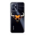 Полупрозрачный дизайнерский силиконовый чехол для Realme C35 Прозрачные быки