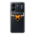 Полупрозрачный дизайнерский пластиковый чехол для Xiaomi Poco C65 Прозрачные быки