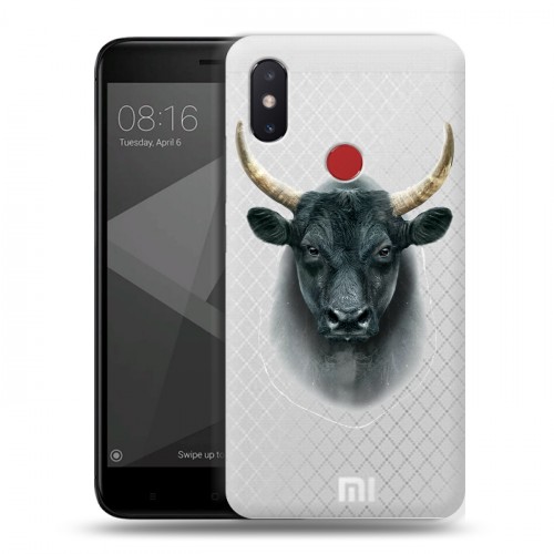 Полупрозрачный дизайнерский пластиковый чехол для Xiaomi Mi8 SE Прозрачные быки