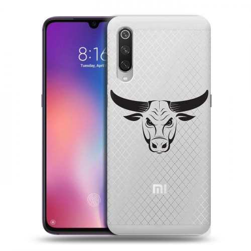 Полупрозрачный дизайнерский силиконовый с усиленными углами чехол для Xiaomi Mi9 Прозрачные быки