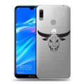 Полупрозрачный дизайнерский пластиковый чехол для Huawei Y6 (2019) Прозрачные быки