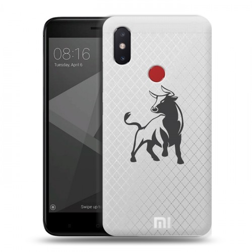 Полупрозрачный дизайнерский пластиковый чехол для Xiaomi Mi8 SE Прозрачные быки