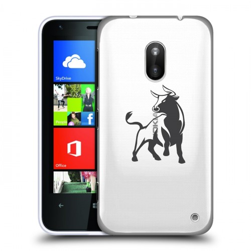 Полупрозрачный дизайнерский силиконовый чехол для Nokia Lumia 620 Прозрачные быки