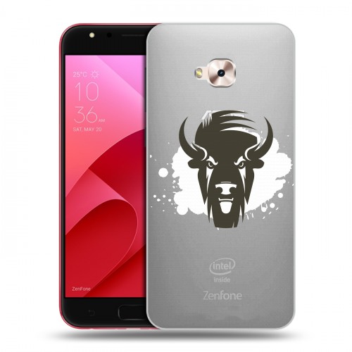 Полупрозрачный дизайнерский пластиковый чехол для ASUS ZenFone 4 Selfie Pro Прозрачные быки