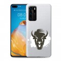 Полупрозрачный дизайнерский пластиковый чехол для Huawei P40 Прозрачные быки