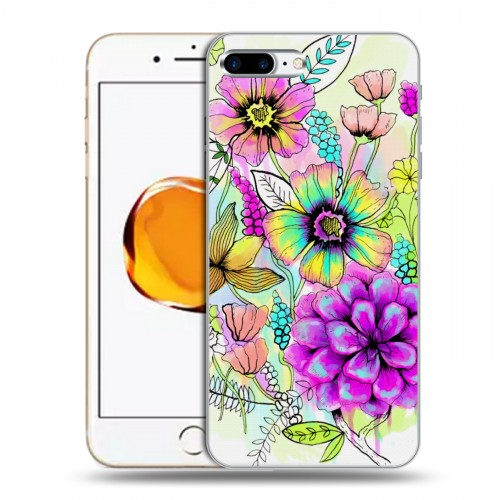 Дизайнерский силиконовый чехол для Iphone 7 Plus / 8 Plus Цветочная акварель