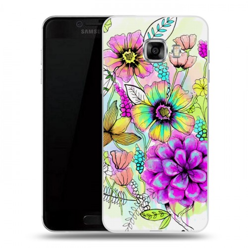 Дизайнерский пластиковый чехол для Samsung Galaxy C5 Цветочная акварель