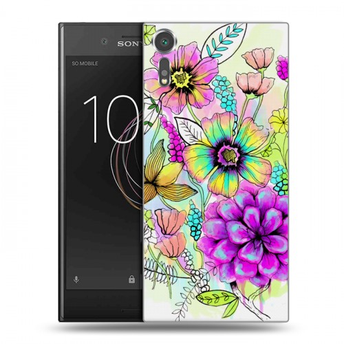 Дизайнерский пластиковый чехол для Sony Xperia XZs Цветочная акварель