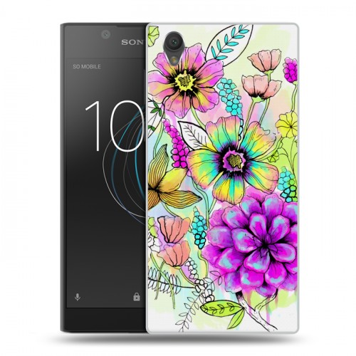 Дизайнерский пластиковый чехол для Sony Xperia L1 Цветочная акварель