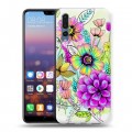 Дизайнерский силиконовый с усиленными углами чехол для Huawei P20 Pro Цветочная акварель