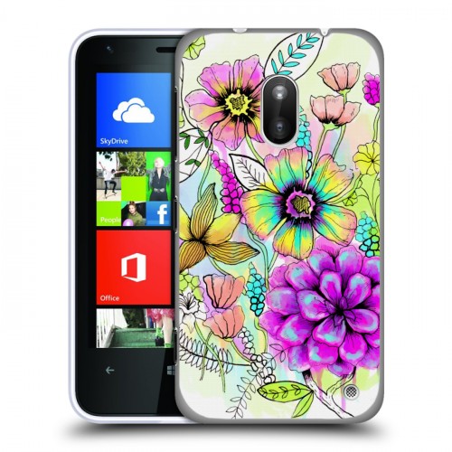 Дизайнерский пластиковый чехол для Nokia Lumia 620 Цветочная акварель