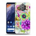 Дизайнерский силиконовый чехол для Nokia 9 PureView Цветочная акварель