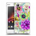 Дизайнерский пластиковый чехол для Sony Xperia L Цветочная акварель