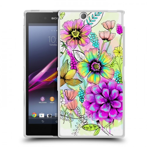 Дизайнерский пластиковый чехол для Sony Xperia Z Ultra  Цветочная акварель