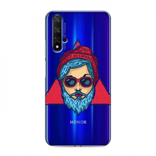 Полупрозрачный дизайнерский пластиковый чехол для Huawei Honor 20 Прозрачный брутальный мужчина