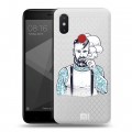 Полупрозрачный дизайнерский пластиковый чехол для Xiaomi Mi8 SE Прозрачный брутальный мужчина