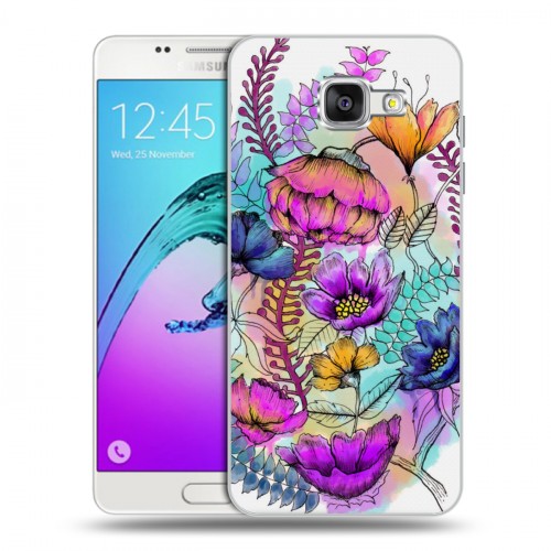 Дизайнерский силиконовый чехол для Samsung Galaxy A5 (2016) Цветочная акварель