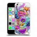 Дизайнерский пластиковый чехол для Iphone 5c Цветочная акварель