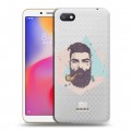 Полупрозрачный дизайнерский пластиковый чехол для Xiaomi RedMi 6A Прозрачный брутальный мужчина