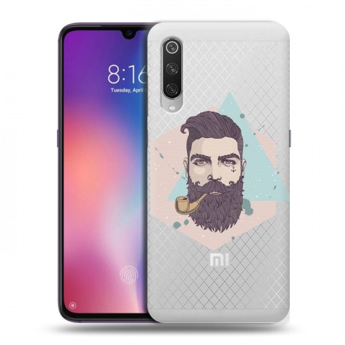 Полупрозрачный дизайнерский силиконовый с усиленными углами чехол для Xiaomi Mi9 Прозрачный брутальный мужчина