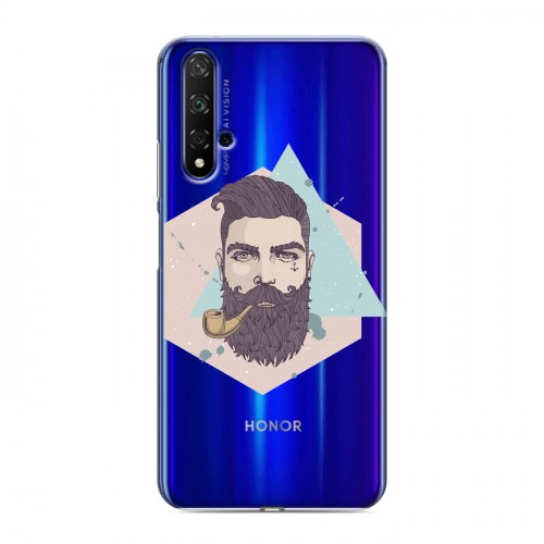 Полупрозрачный дизайнерский пластиковый чехол для Huawei Honor 20 Прозрачный брутальный мужчина