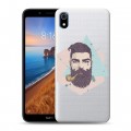 Полупрозрачный дизайнерский пластиковый чехол для Xiaomi RedMi 7A Прозрачный брутальный мужчина