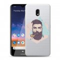 Полупрозрачный дизайнерский силиконовый чехол для Nokia 2.2 Прозрачный брутальный мужчина